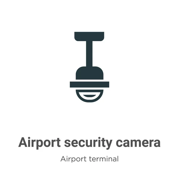 Ícone vetorial da câmera de segurança do aeroporto no fundo branco. Simbolo de ícone de câmera de segurança do aeroporto vetorial plano sinal da coleção terminal do aeroporto moderno para o conceito móvel e web design de aplicativos. —  Vetores de Stock