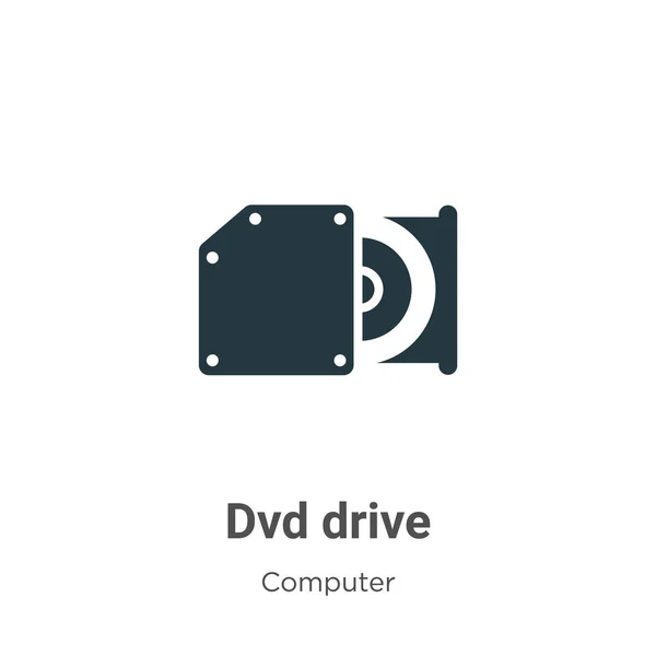 Ícone Vetorial Unidade Dvd Fundo Branco Plana Vetor Dvd Drive — Vetor de Stock