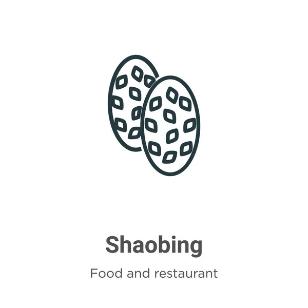 Shaobing Outline Vector Icoon Dunne Lijn Zwart Shaobing Icoon Platte — Stockvector