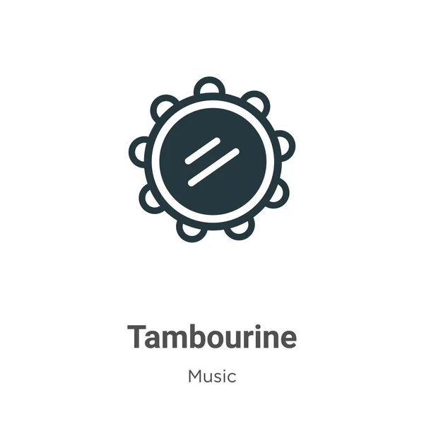 Tambourine vector icon on white background. Flat vector tambourine icon symbol sign from modern music collection for mobile concept and web apps design. — Stock Vector