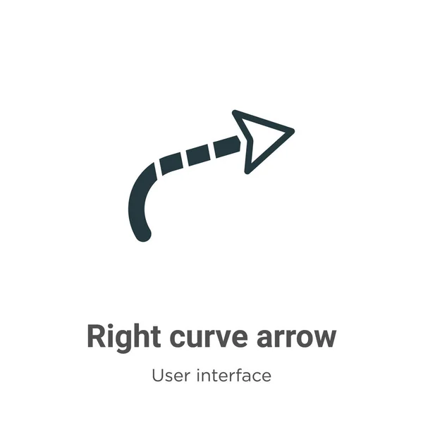 Rechts Pijl Vector Pictogram Witte Achtergrond Vlakke Vector Rechter Boog — Stockvector