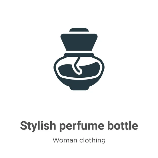 Élégante Icône Vectorielle Bouteille Parfum Sur Fond Blanc Vecteur Plat — Image vectorielle