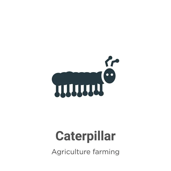 Εικονίδιο Διάνυσμα Caterpillar Λευκό Φόντο Επίπεδη Κάμπια Σύμβολο Σύμβολο Σύμβολο — Διανυσματικό Αρχείο