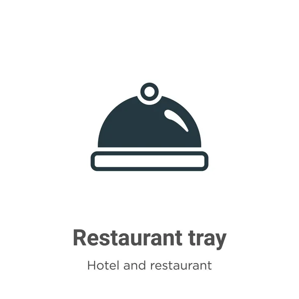 Plateau Restaurant Glyphe Icône Vecteur Sur Fond Blanc Plaque Symbole — Image vectorielle