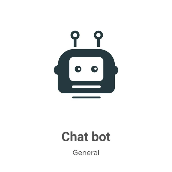 Chat Bot Glyph Ikon Vektor Fehér Háttérrel Lapos Vektor Chat — Stock Vector