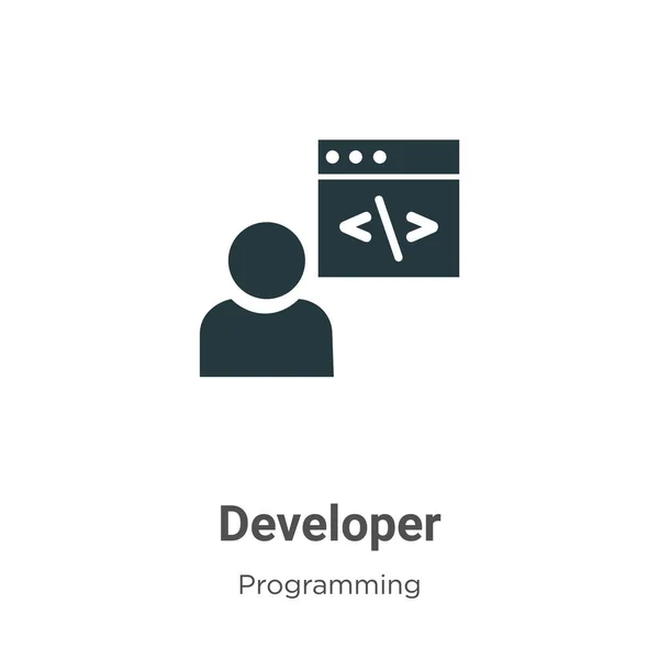 개발자 아이콘은 배경에 있습니다 개발자 아이콘 Modern Programming Collection Mobile — 스톡 벡터