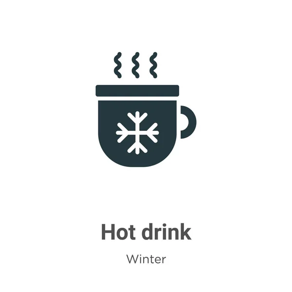 Hot Drink Glyph Icon Vector White Background Flat Vector Hot — 스톡 벡터