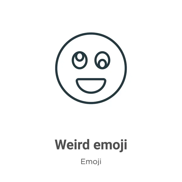 Ícone Vetor Contorno Emoji Estranho Linha Fina Ícone Emoji Estranho — Vetor de Stock