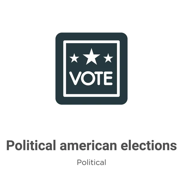 Political American Elections Publicity Badge Glyph Icon Vector White Background — ストックベクタ