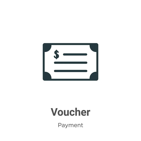 Ikona Voucher Glyph Vektor Bílém Pozadí Symbol Ikony Plochého Vektorového — Stockový vektor