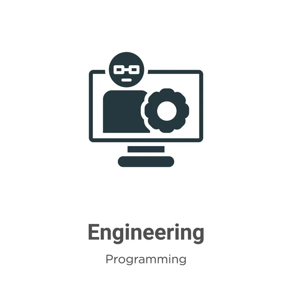 Engineering Glyph Icon Vector White Background Flat Vector Engineering Icon — 스톡 벡터