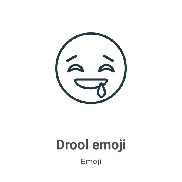Drool Emoji Contorno Vetor Ícone Ícone Emoji Baba Preto Linha —  Vetores de Stock