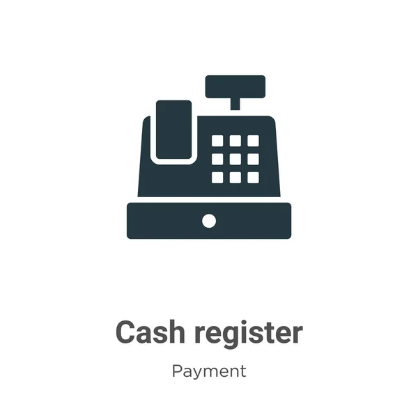 Cash Register Glyph Icon Vector White Background Flat Vector Cash — 스톡 벡터