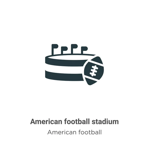 Americký Fotbalový Stadion Vektor Ikona Bílém Pozadí Plochý Vektorový Americký — Stockový vektor