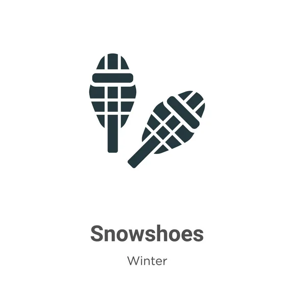 Snowshoes Vector Icono Glifo Sobre Fondo Blanco Vector Plano Raquetas — Vector de stock