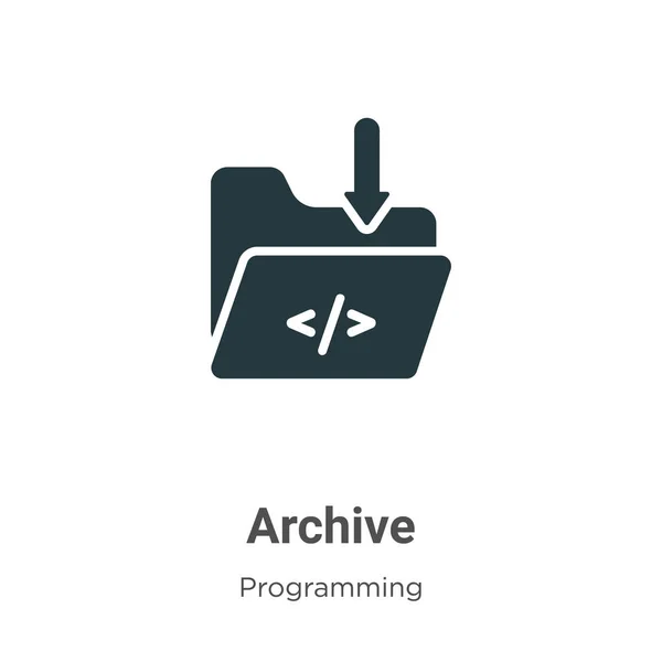 Archive Glyphe Icône Vecteur Sur Fond Blanc Symbole Icône Archive — Image vectorielle