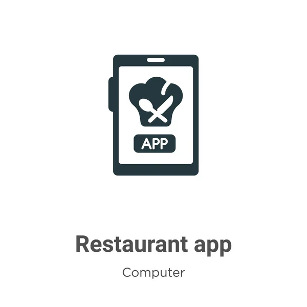 Beyaz Arkaplanda Restoran Uygulaması Vektör Simgesi Mobil Konsept Web Uygulamaları — Stok Vektör