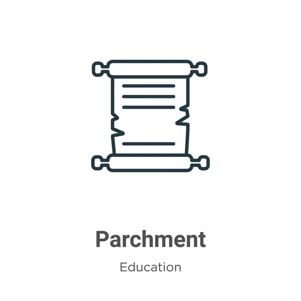 Parchment Outline Vector Icon Thin Line Black Parchment Icon Flat — 스톡 벡터