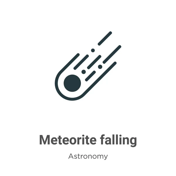 Meteorit Zuhanó Vektor Ikon Fehér Háttér Lapos Vektor Meteorit Alá — Stock Vector