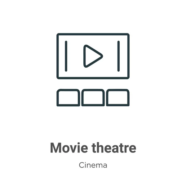 Movie Theatre Outline Vector Icon Thin Line Black Movie Theatre — Stock Vector