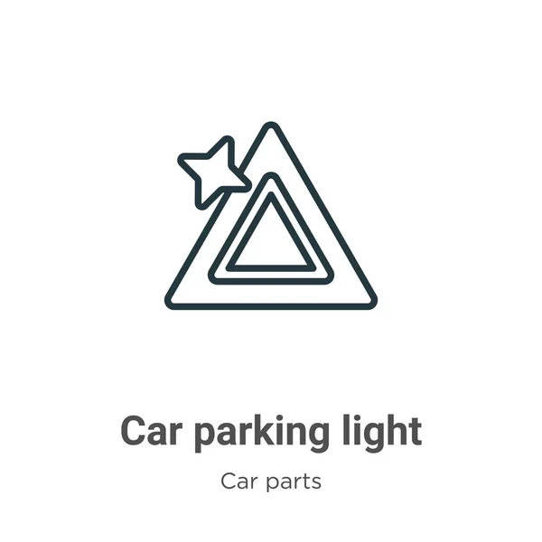 Carro estacionamento luz esboço ícone vetorial. Linha fina carro preto estacionamento ícone de luz, vetor plano ilustração elemento simples de carro editável conceito de peças isoladas no fundo branco — Vetor de Stock