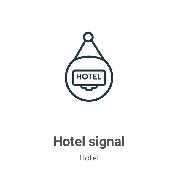 ホテルの信号の輪郭ベクトルアイコン 薄いライン黒のホテルの信号アイコン 白の背景に隔離された編集可能なホテルのコンセプトからフラットベクトルシンプルな要素イラスト — ストックベクタ