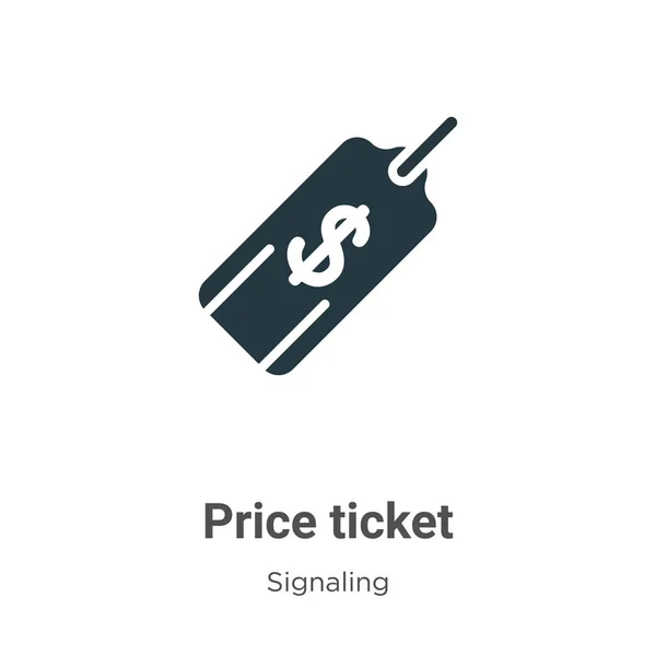 Τιμή Εισιτήριο Glyph Διάνυσμα Εικονίδιο Λευκό Φόντο Επίπεδο Σύμβολο Vector — Διανυσματικό Αρχείο