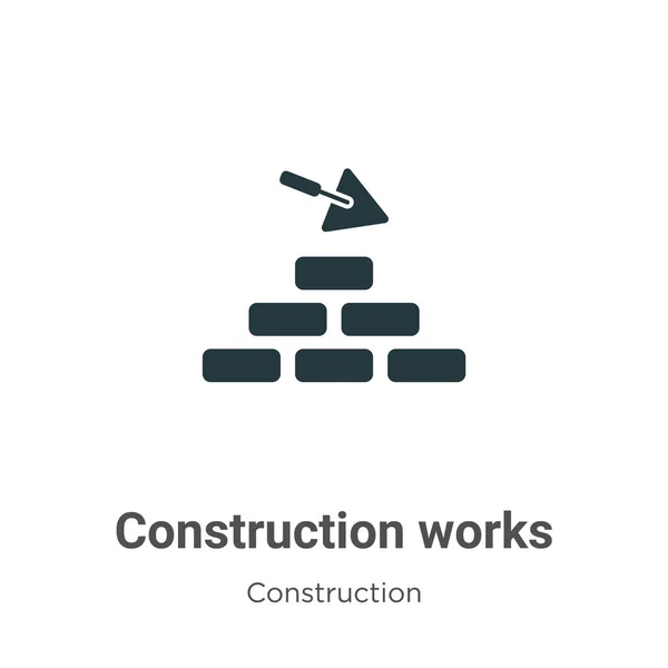 Construction Works Vector Icon White Background Flat Vector Construction Works — Stock Vector