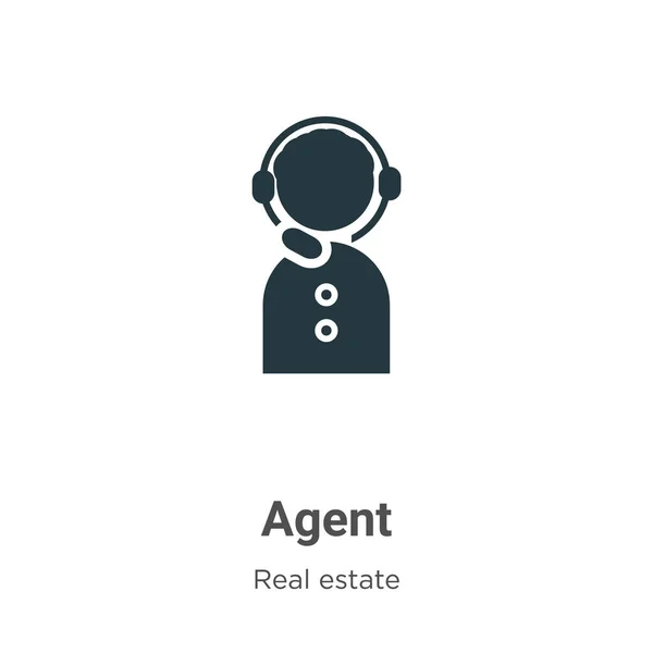 Agent Glyph Icon Vector White Background Flat Vector Agent Icon — 스톡 벡터