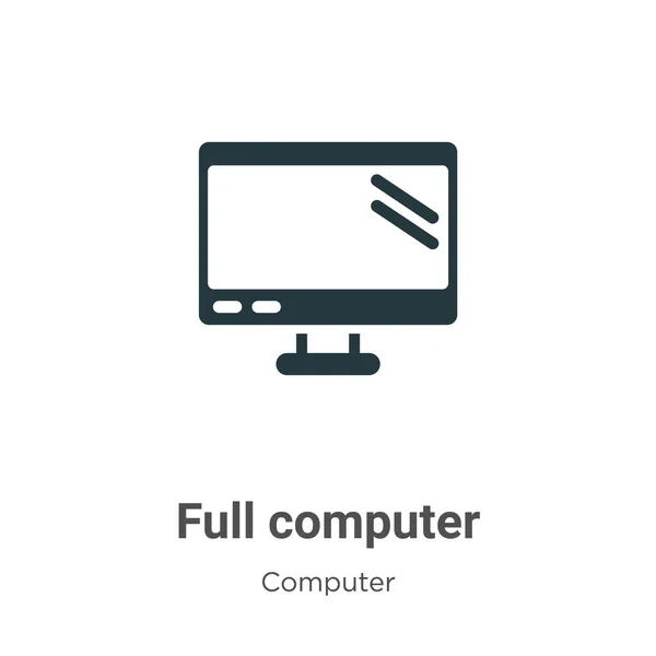 Volledig Computer Vectoricoon Witte Achtergrond Flat Vector Full Computer Pictogram — Stockvector