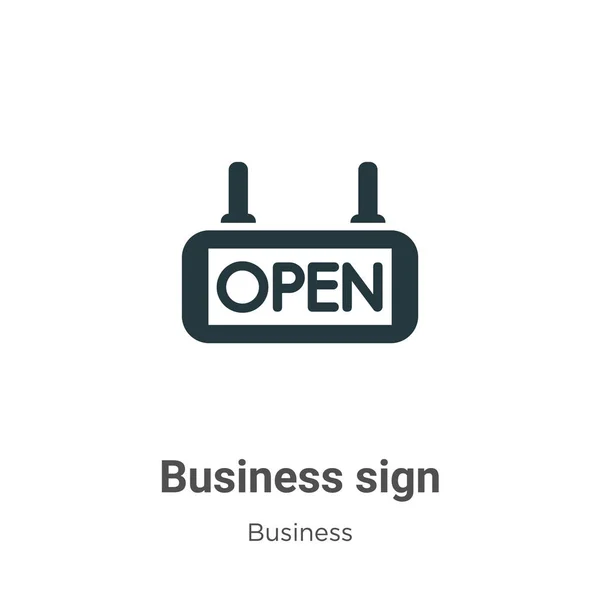 Business Sign Vector Icon White Background Flat Vector Business Sign — Stock Vector