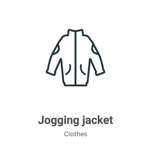 Jogging Chaqueta Contorno Icono Vector Línea Delgada Negro Jogging Chaqueta — Archivo Imágenes Vectoriales