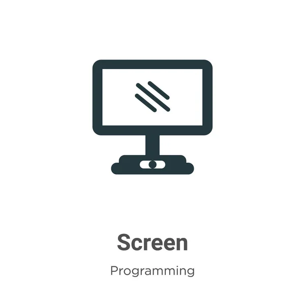 Scherm Vector Pictogram Witte Achtergrond Vlakke Vector Pictogram Pictogram Teken — Stockvector