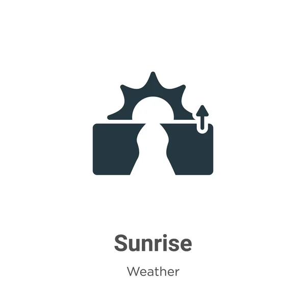 Sunrise Glyph Icon Vector White Background Flat Vector Sunrise Icon — Stock vektor