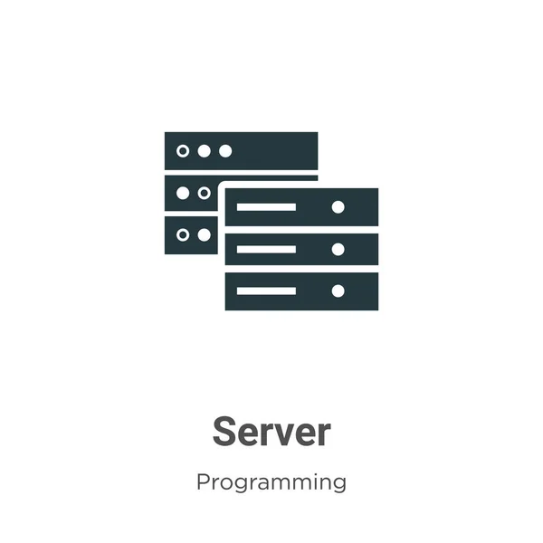 Server Vector Pictogram Witte Achtergrond Flat Vector Server Pictogram Symbool — Stockvector