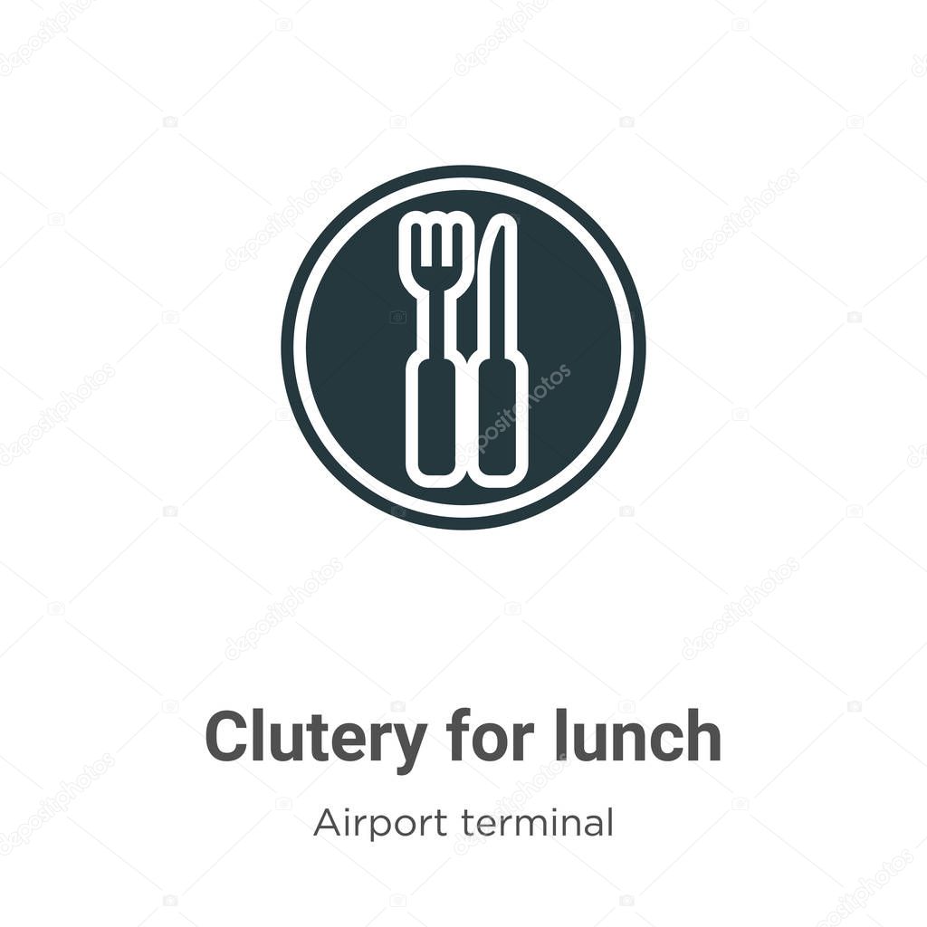 Clutery for lunch vector icon on white background. Flat vector clutery for lunch icon symbol sign from modern airport terminal collection for mobile concept and web apps design.