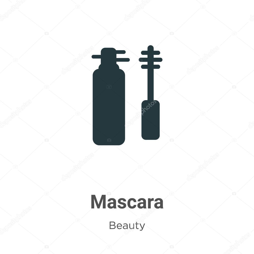 Mascara vector icon on white background. Flat vector mascara icon symbol sign from modern beauty collection for mobile concept and web apps design.
