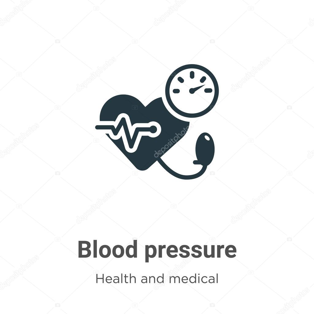 Blood pressure vector icon on white background. Flat vector blood pressure icon symbol sign from modern health and medical collection for mobile concept and web apps design.