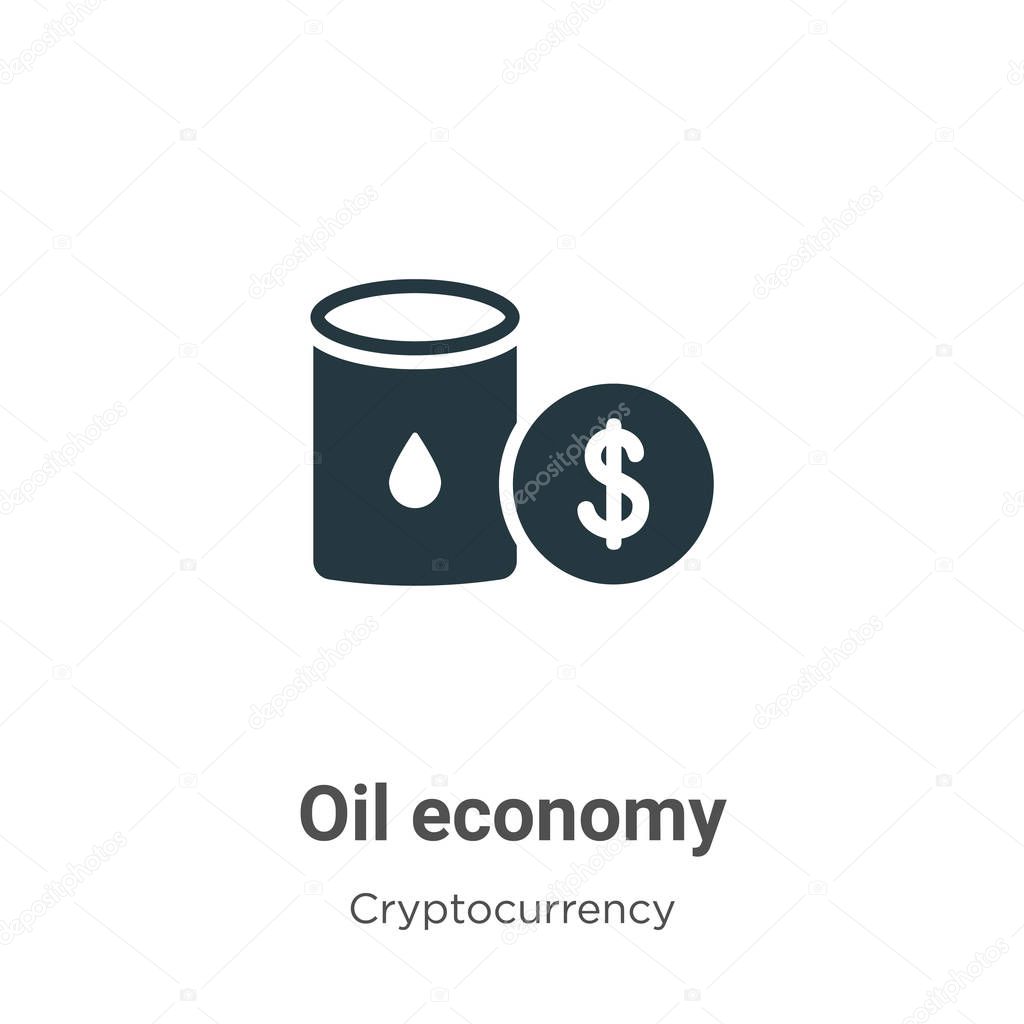 Oil economy vector icon on white background. Flat vector oil economy icon symbol sign from modern cryptocurrency collection for mobile concept and web apps design.