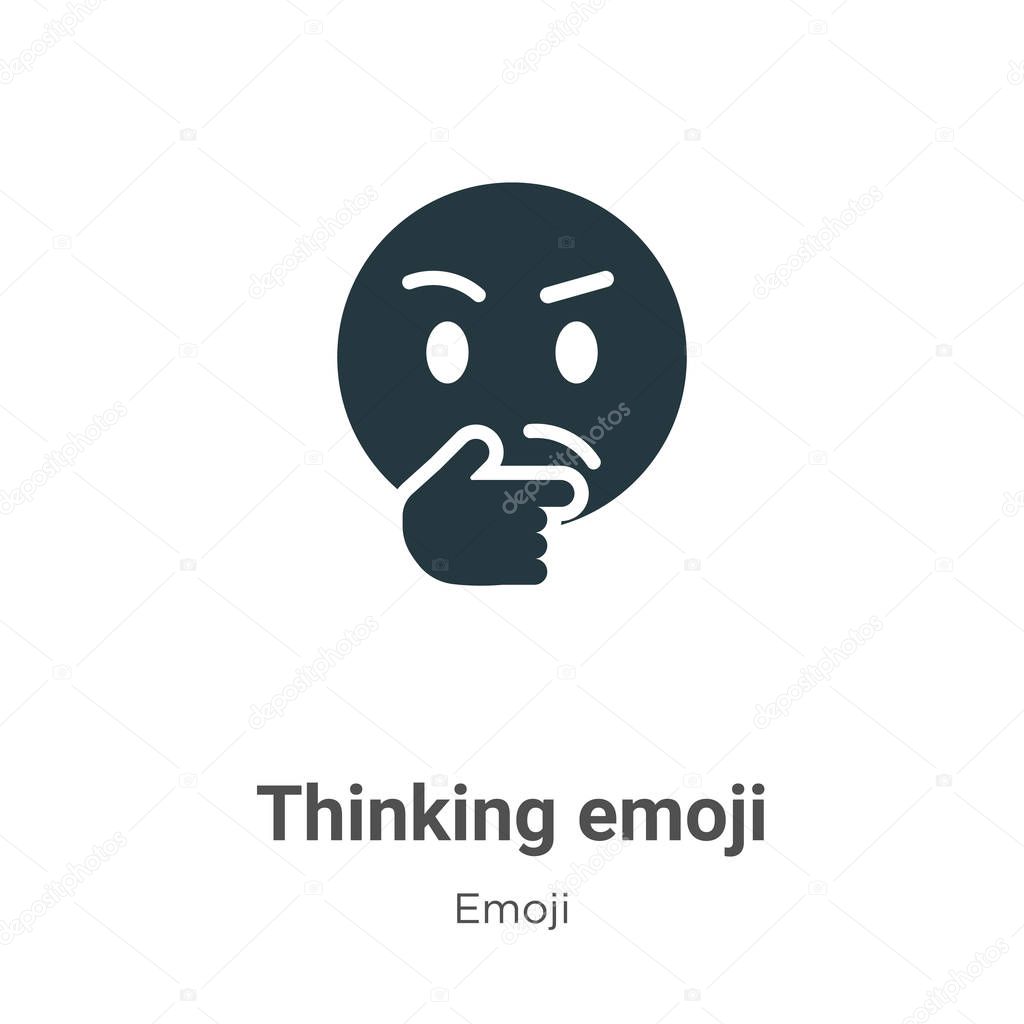 Thinking emoji vector icon on white background. Flat vector thinking emoji icon symbol sign from modern emoji collection for mobile concept and web apps design.