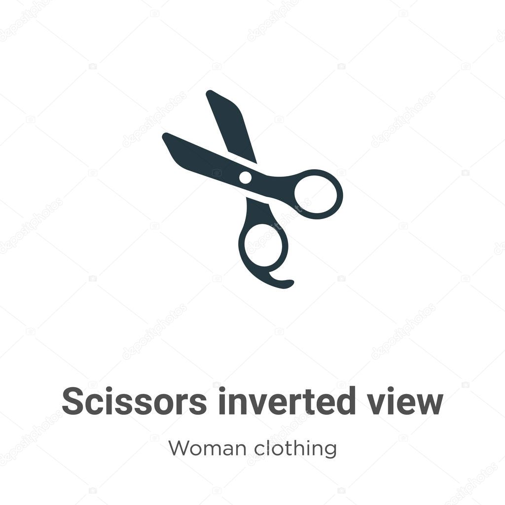 Scissors inverted view vector icon on white background. Flat vector scissors inverted view icon symbol sign from modern woman clothing collection for mobile concept and web apps design.