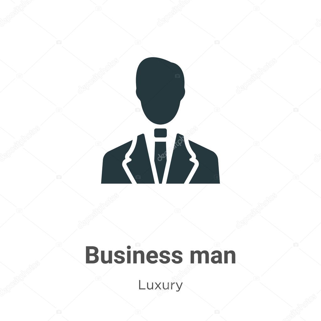 Business man glyph icon vector on white background. Flat vector business man icon symbol sign from modern luxury collection for mobile concept and web apps design.