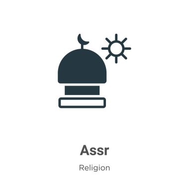 Assr glyph icon vector on white background. Flat vector assr icon symbol sign from modern religion collection for mobile concept and web apps design.