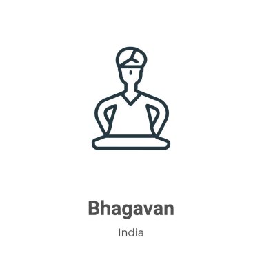 Bhagavan ana hat vektör simgesi. İnce çizgi siyah bhagavan simgesi, düz vektör basit element illüstrasyonu düzenlenebilir Hindistan kavramından izole edilmiş beyaz arkaplan