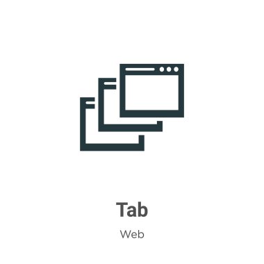 Beyaz arkaplanda sekme sembolü vektörü. Mobil konsept ve web uygulamaları tasarımı için modern web koleksiyonundan düz vektör sekme simgesi işareti.