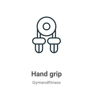 Elle kavrama vektör ikonu. İnce çizgi siyah el kavrama simgesi, düz vektör basit element çizimi düzenlenebilir jimnastik konsepti beyaz arkaplanda izole