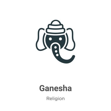 Ganesha glyph icon vector on white background. Flat vector ganesha icon symbol sign from modern religion collection for mobile concept and web apps design.
