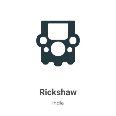 Beyaz arka planda Rickshaw vektör simgesi. Mobil konsept ve web uygulamaları tasarımı için modern Hindistan koleksiyonundan düz vektör rickshaw simgesi işareti.