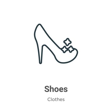 Ayakkabı çizgisi vektör simgesi. İnce çizgi siyah ayakkabı simgesi, düz vektör basit element illüstrasyonuName