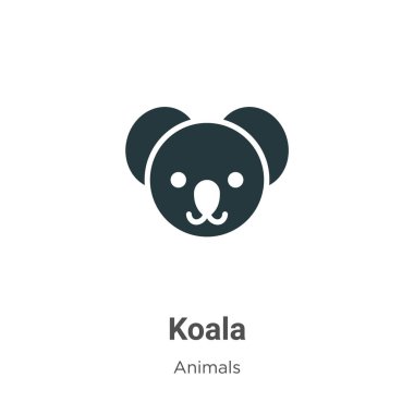 Beyaz arkaplanda Koala vektör simgesi. Mobil konsept ve web uygulamaları tasarımı için modern hayvan koleksiyonundan düz vektör koala simgesi işareti.